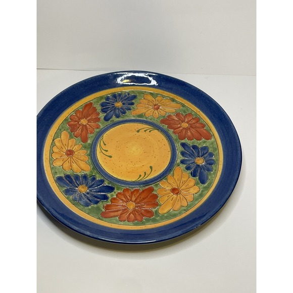 Ambiance Daisy Nanette Vacher Terracotta Clay Floral Serving Tray Plate And Bowl - Picture 2 of 12